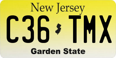 NJ license plate C36TMX