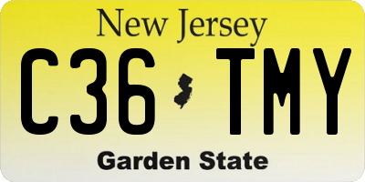 NJ license plate C36TMY