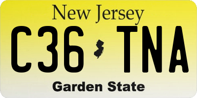 NJ license plate C36TNA