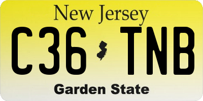 NJ license plate C36TNB