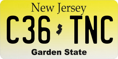 NJ license plate C36TNC