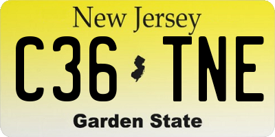 NJ license plate C36TNE