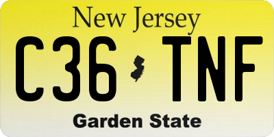 NJ license plate C36TNF