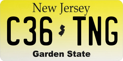 NJ license plate C36TNG