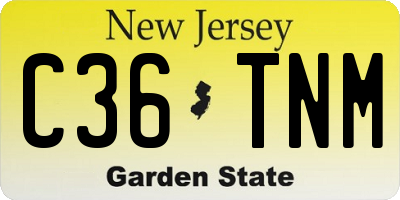 NJ license plate C36TNM