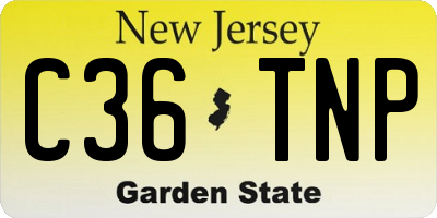 NJ license plate C36TNP