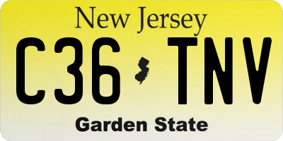 NJ license plate C36TNV