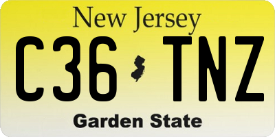 NJ license plate C36TNZ