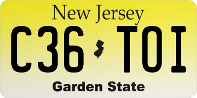 NJ license plate C36TOI