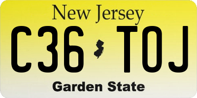 NJ license plate C36TOJ