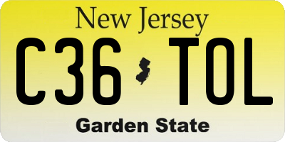 NJ license plate C36TOL