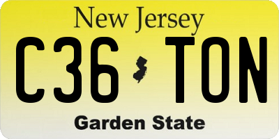 NJ license plate C36TON