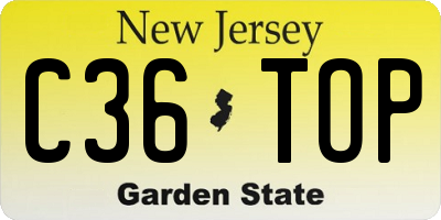 NJ license plate C36TOP