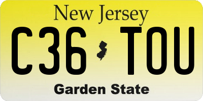 NJ license plate C36TOU