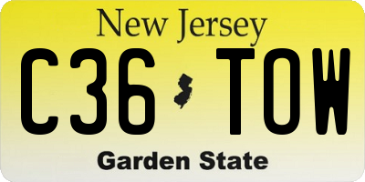 NJ license plate C36TOW