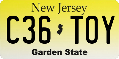 NJ license plate C36TOY