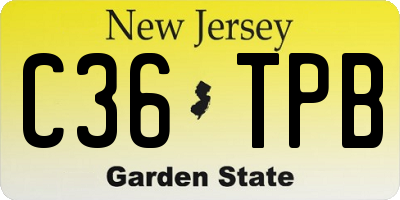 NJ license plate C36TPB