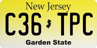 NJ license plate C36TPC