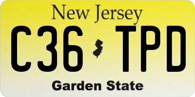 NJ license plate C36TPD