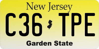 NJ license plate C36TPE