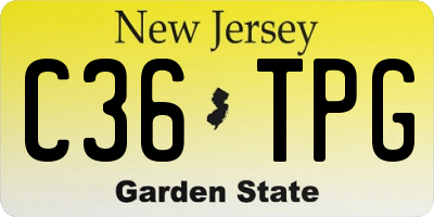 NJ license plate C36TPG