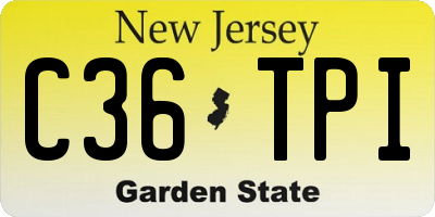 NJ license plate C36TPI