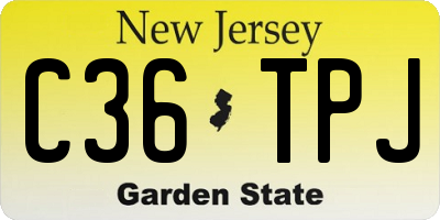 NJ license plate C36TPJ