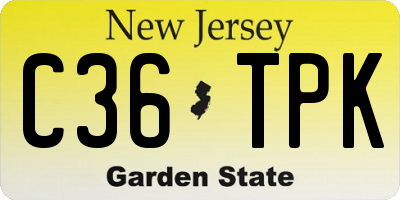 NJ license plate C36TPK
