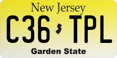 NJ license plate C36TPL