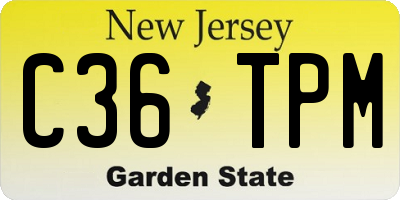 NJ license plate C36TPM