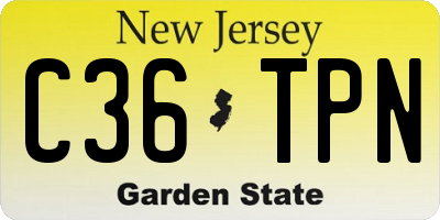 NJ license plate C36TPN