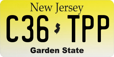 NJ license plate C36TPP