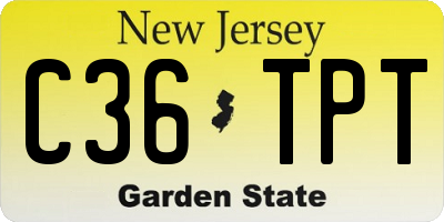 NJ license plate C36TPT