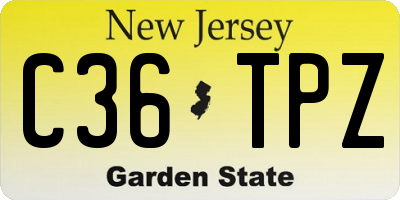 NJ license plate C36TPZ