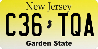 NJ license plate C36TQA