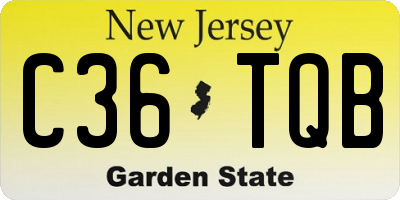 NJ license plate C36TQB