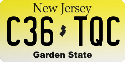 NJ license plate C36TQC