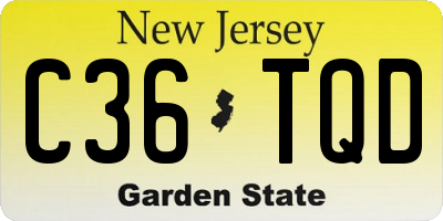 NJ license plate C36TQD