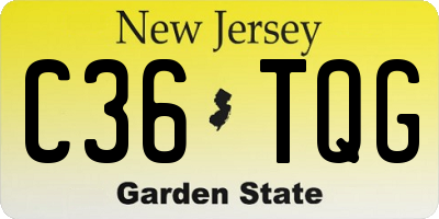 NJ license plate C36TQG