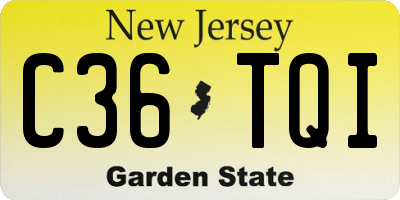 NJ license plate C36TQI