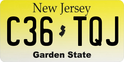 NJ license plate C36TQJ