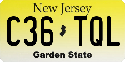 NJ license plate C36TQL