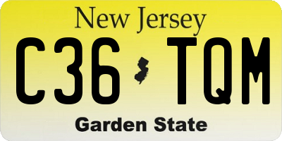 NJ license plate C36TQM