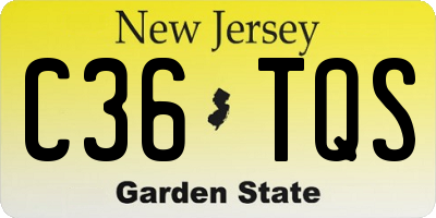 NJ license plate C36TQS