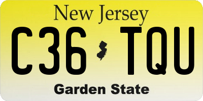 NJ license plate C36TQU