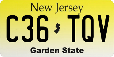 NJ license plate C36TQV