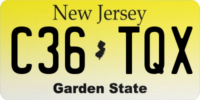 NJ license plate C36TQX