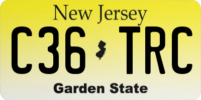 NJ license plate C36TRC