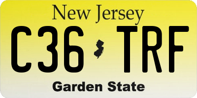 NJ license plate C36TRF