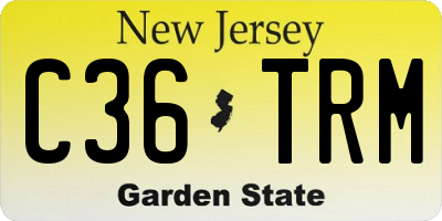 NJ license plate C36TRM